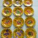 Dessert service of 12 barbotine plates, Sarreguemines, vintage