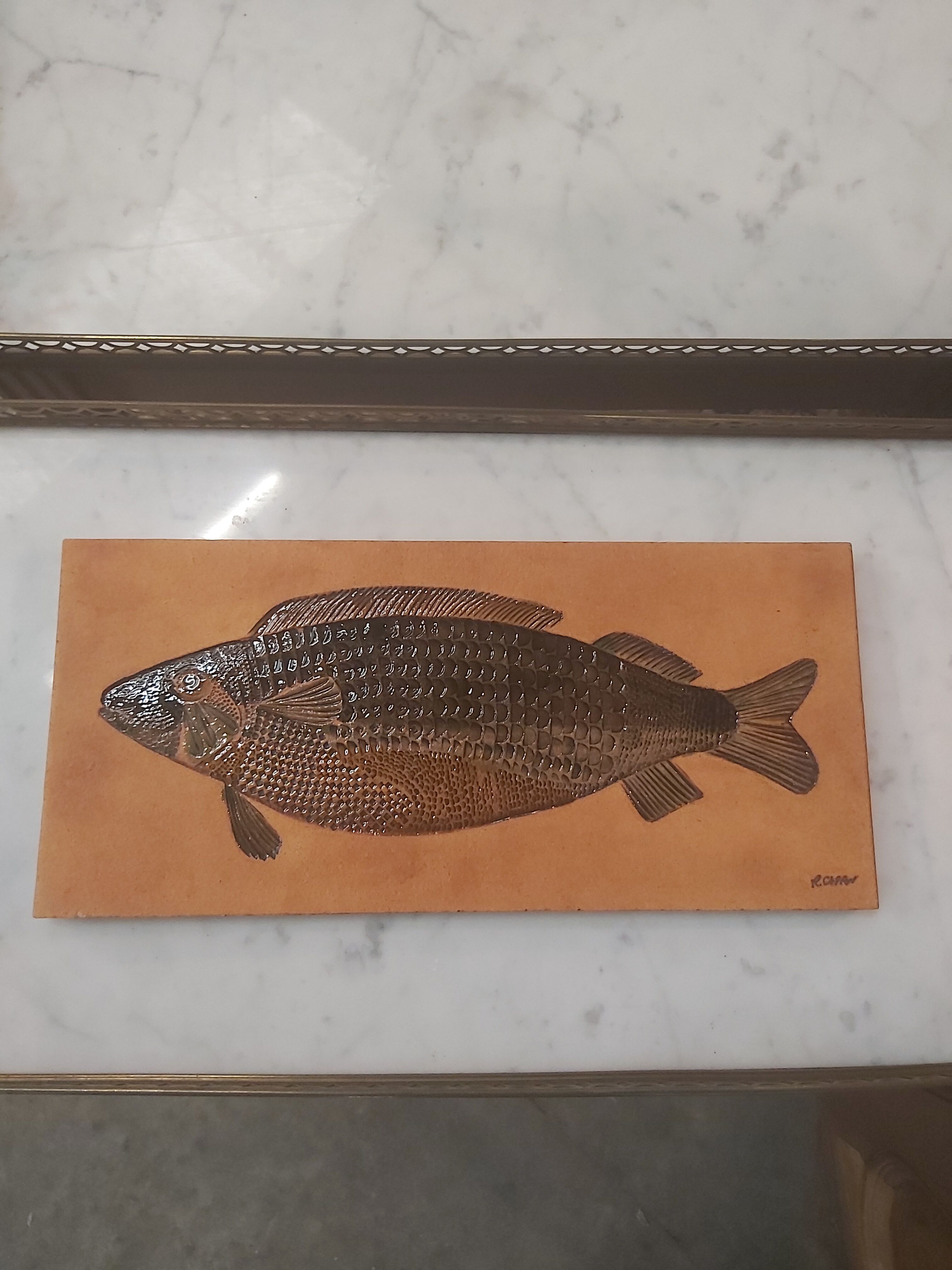 Ceramic fish dish signed R. Capron