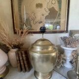 Pied de lampe balustre en laiton vintage
