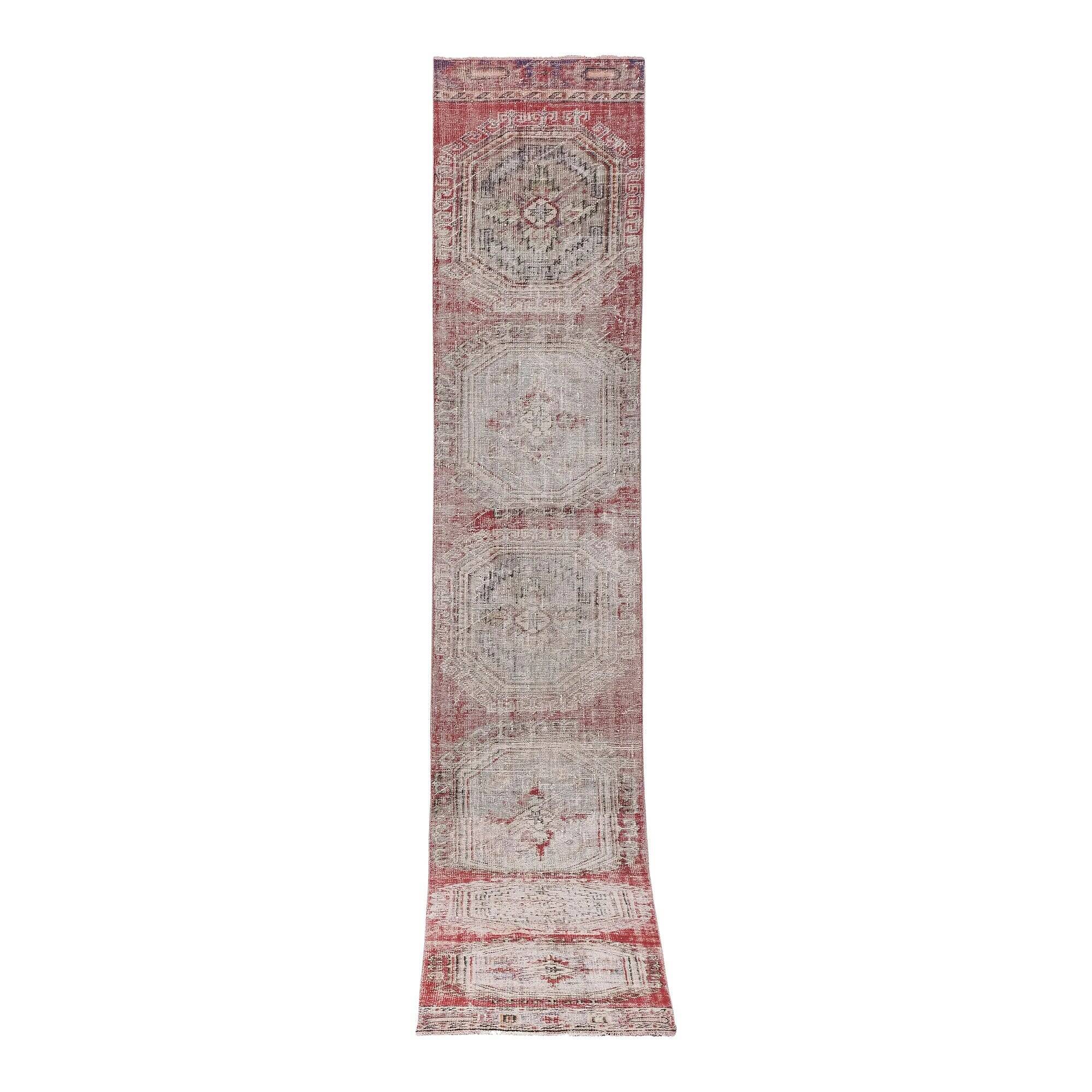 Vintage Turkish hallway rug 77x502 cm