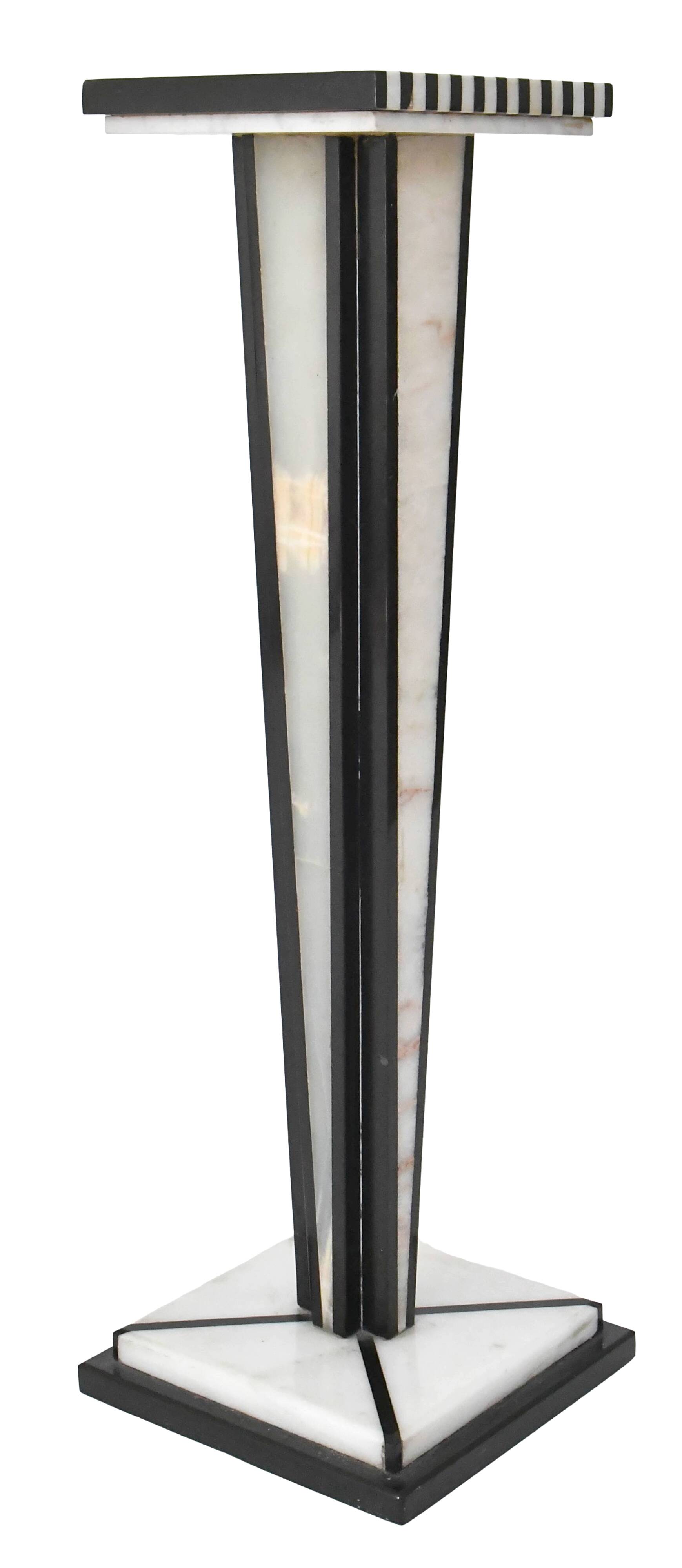 Black and white marble column