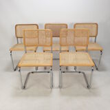 Set of 5 vintage Cesca chairs by Marcel Breuer