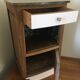 Oak and marble bedside table
