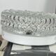 Small round wall lamp ceiling light in glass vintage diamond point