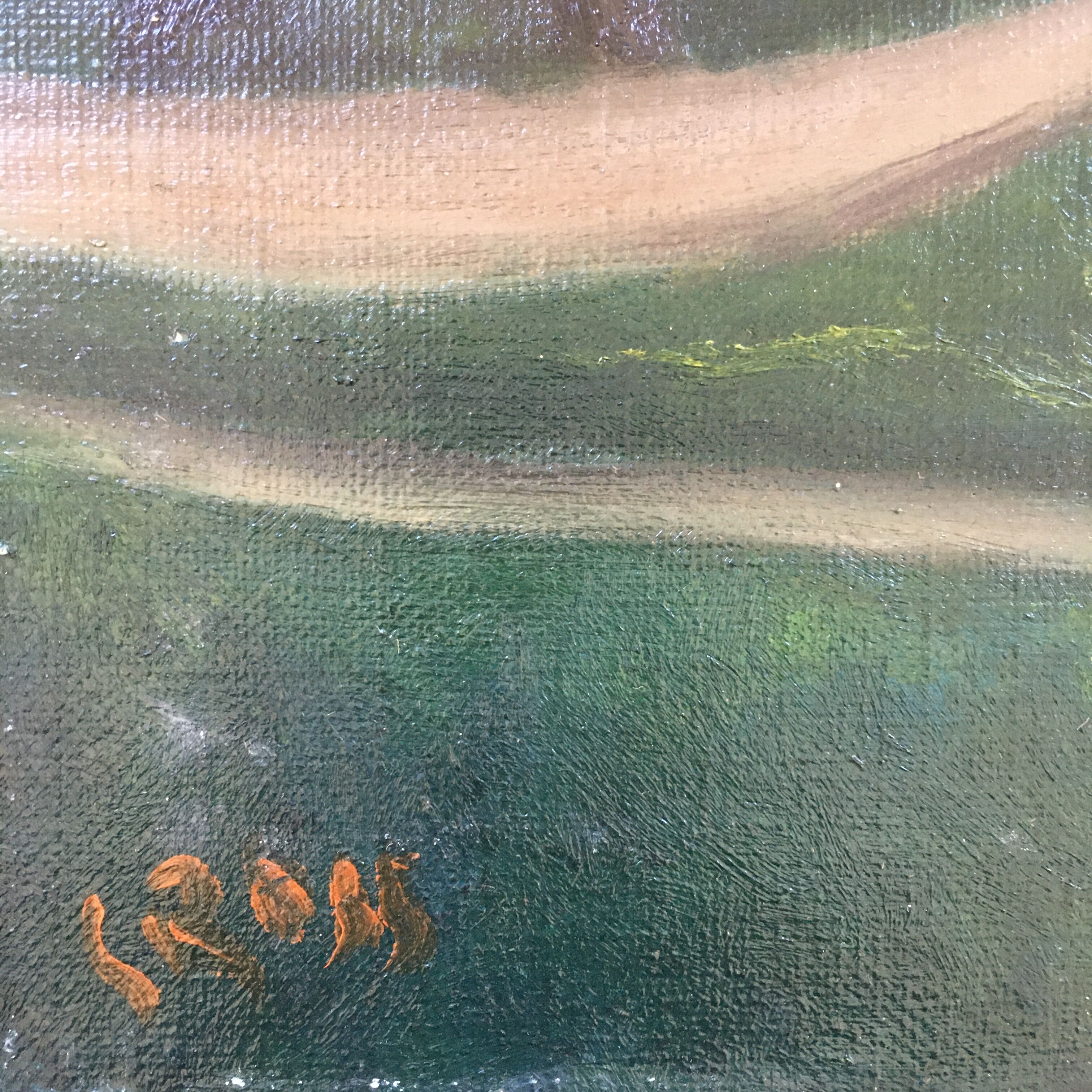 Old painting of the village and its church