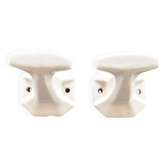Pair of porcelain hooks