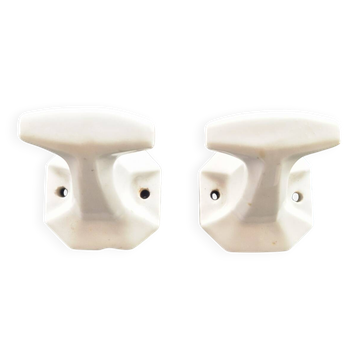 Pair of porcelain hooks