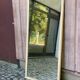 Authentic 19th-century brasserie mirror renovated in solid wood 180x85.