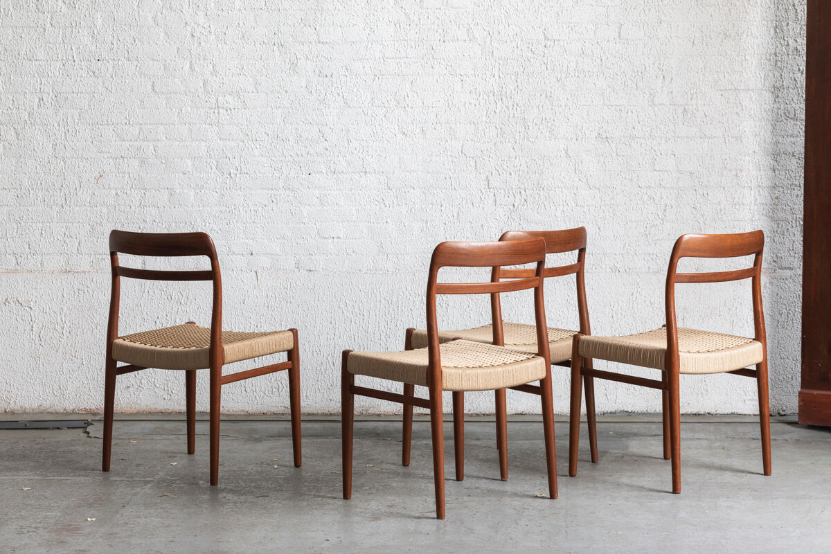 Set of 4 dining chairs by Henry W. Klein for Bramin, Denmark, 1960