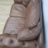 Mid-Century, Chesterfield sofa, natural leather