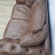 Mid-Century, Chesterfield sofa, natural leather