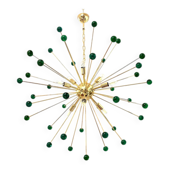 Contemporary Green “Star” Murano Glass Sputnik Chandelier