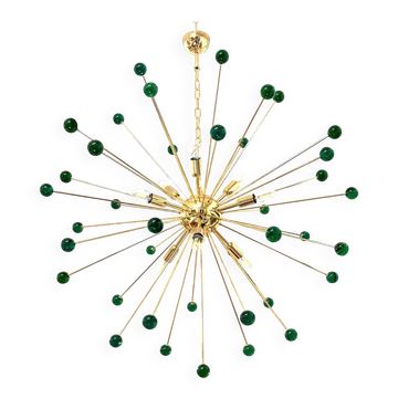 Contemporary Green “Star” Murano Glass Sputnik Chandelier