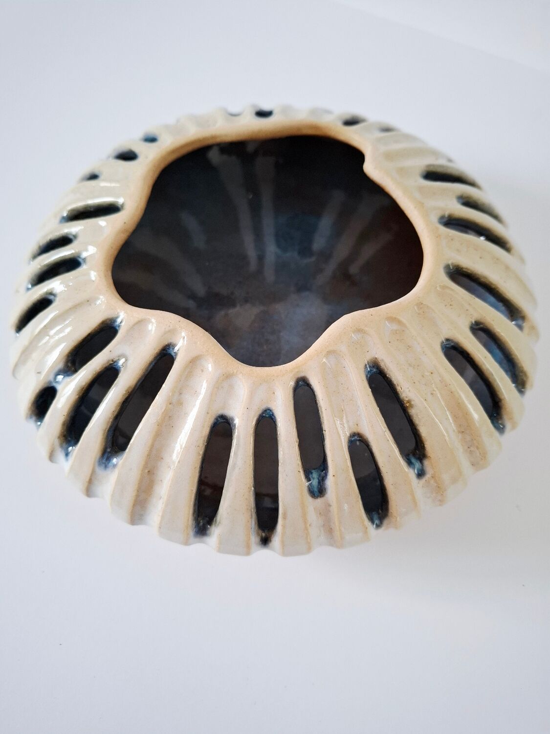 Vintage ceramic openwork vase