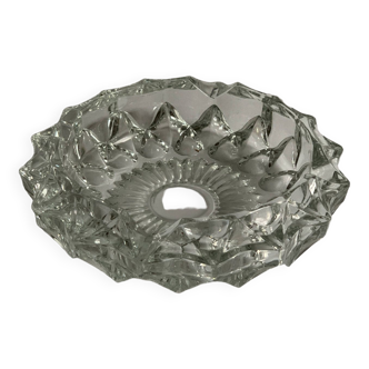 Large chiseled glass ashtray