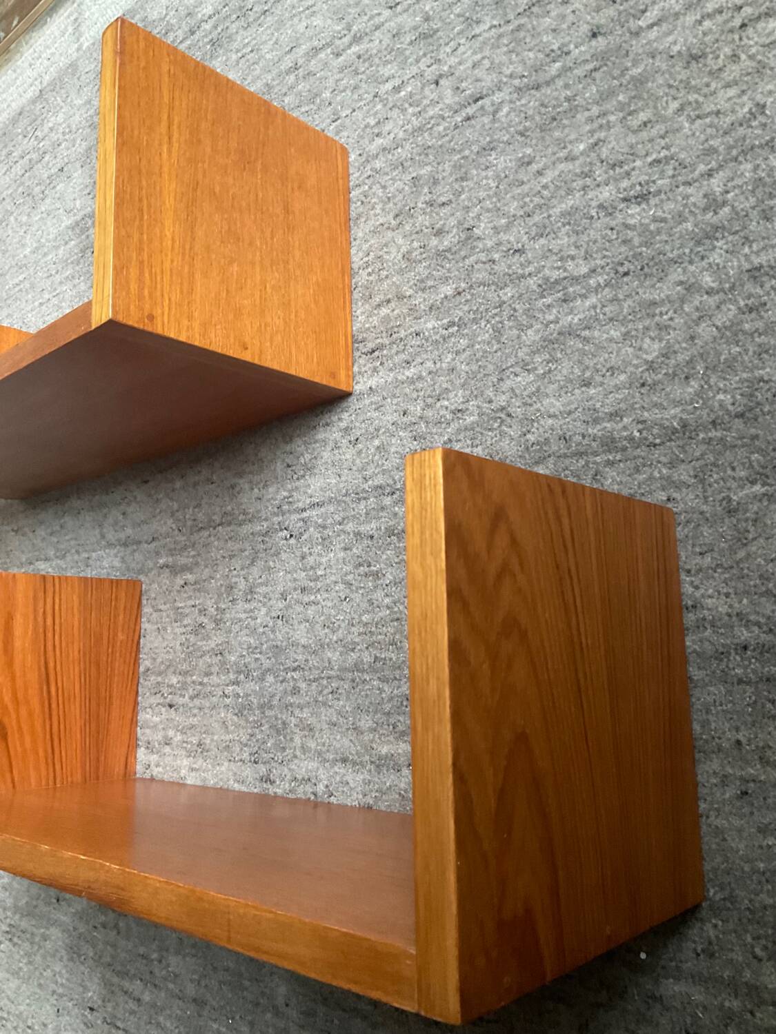 Pair of Scandinavian teak shelves from the 60s