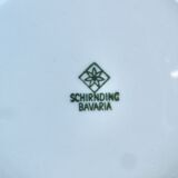 Set of 3 white porcelain cups with pink edging Schirnding Bavaria