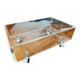 David Lange plexiglass coffee table