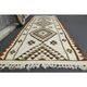 1970s Vintage Turkish Hand-Knotted Wool Cotton Beige Runner Rug 92x355