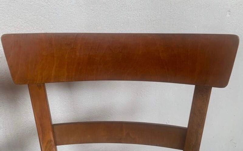 Set of 4 curved wood bistro chairs