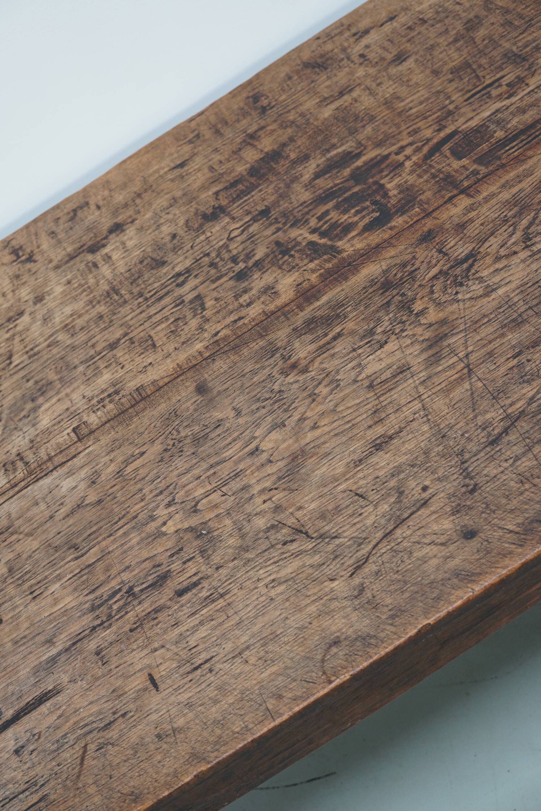 Antique Oak Early 20th Century Dutch Rustic Farmhouse Dining Table