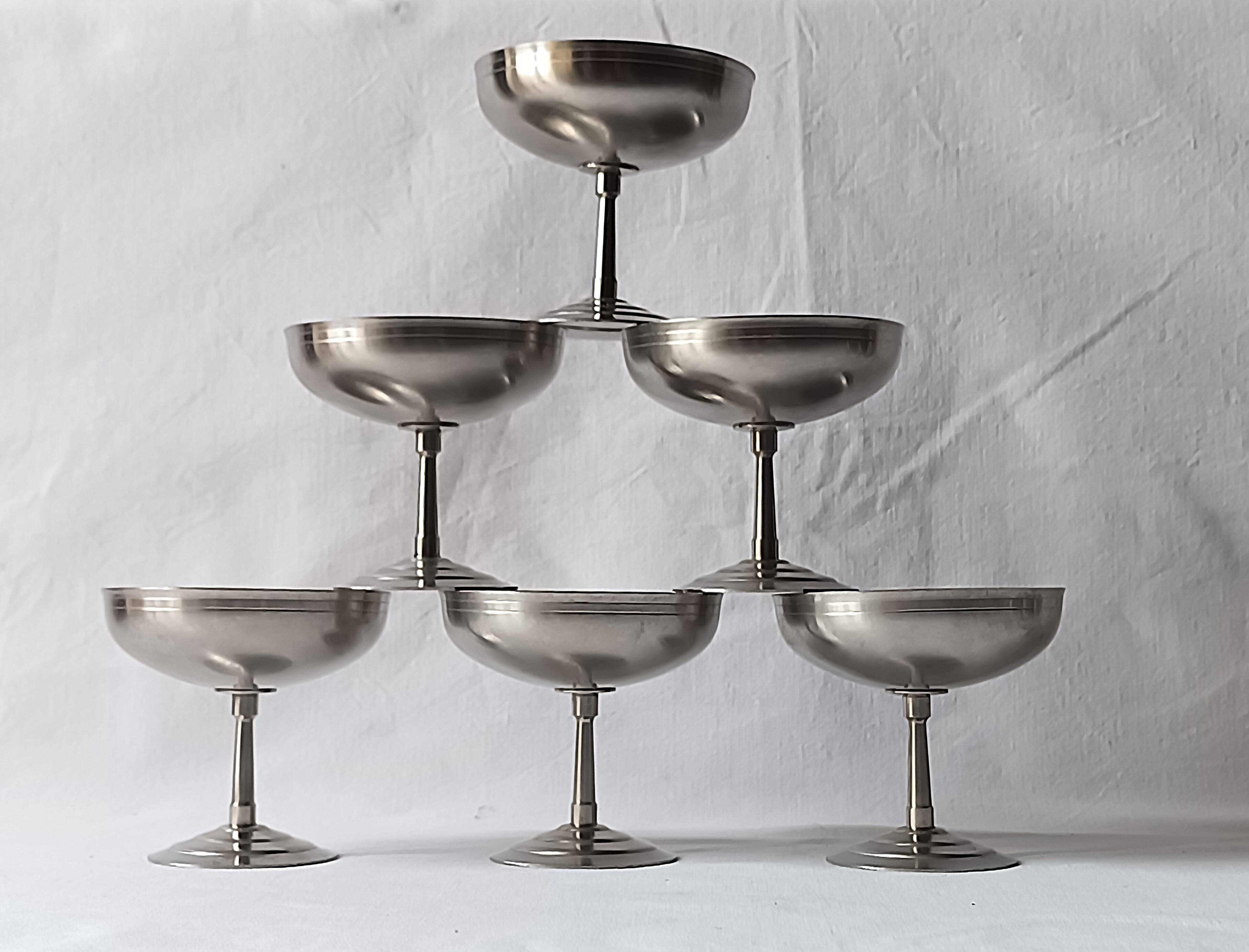 6 cups by Letang & Remy vintage design France