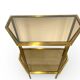 Table d'appoint italienne demi-hexagonale en laiton des années 1970.
