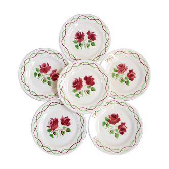 Six assiettes à dessert anciennes, estampille Niderviller