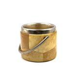 Mid-century cream parchment ice bucket, Aldo Tura Italy 1950s