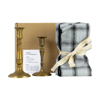2 candle holders and 2 tea towels — All fire all flame #66