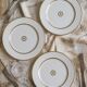 3 flat plates in porcelain Bernardaud Limoges model Sparte vintage