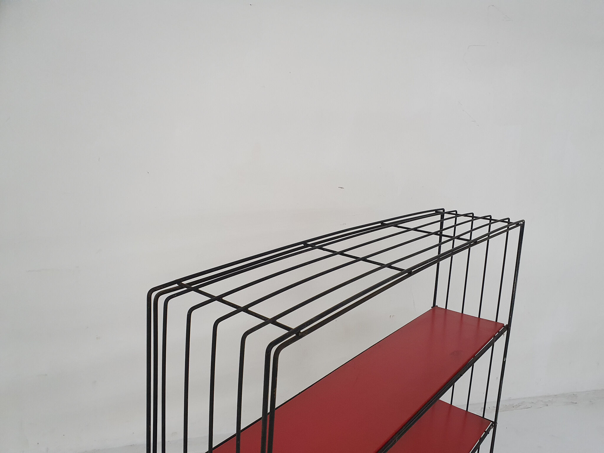 Black metal room divider or bookcase by Tjerk Reijenga for Pilastro, The Netherlands 1960's