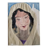 Paul Louis Beaumont (1863-1936) - Gouache sur papier - "Portrait de femme à Touggourt, Algérie"