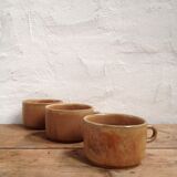 Trio de tasses à déjeuner en grès