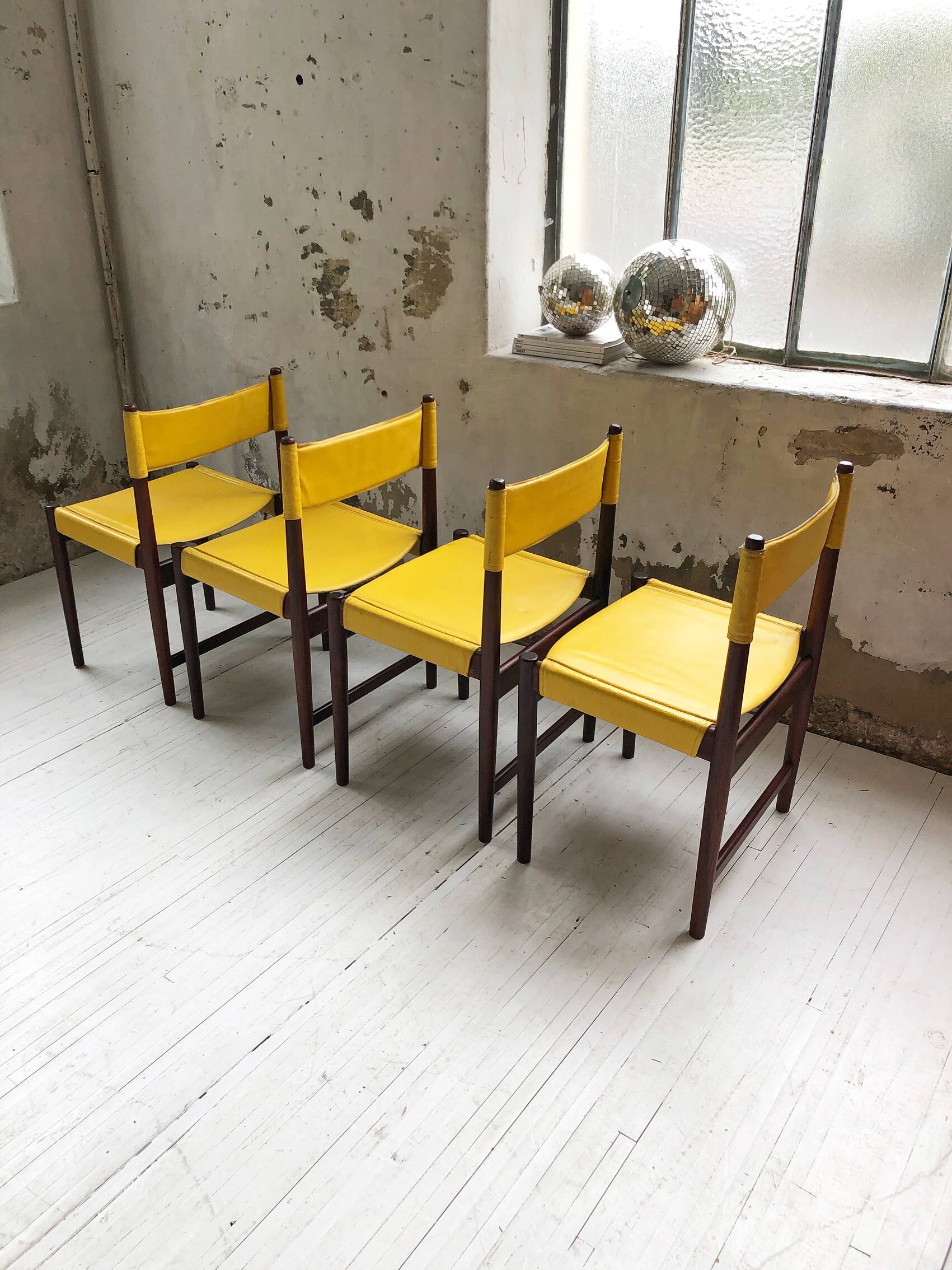 Rosewood leather chairs by Arne Vodder for Sibast