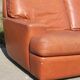 Space age sofa. Tan leather. Circa 1970