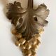Golden wood mid-19th bunch of grape leaf vine pediment part Bacchus