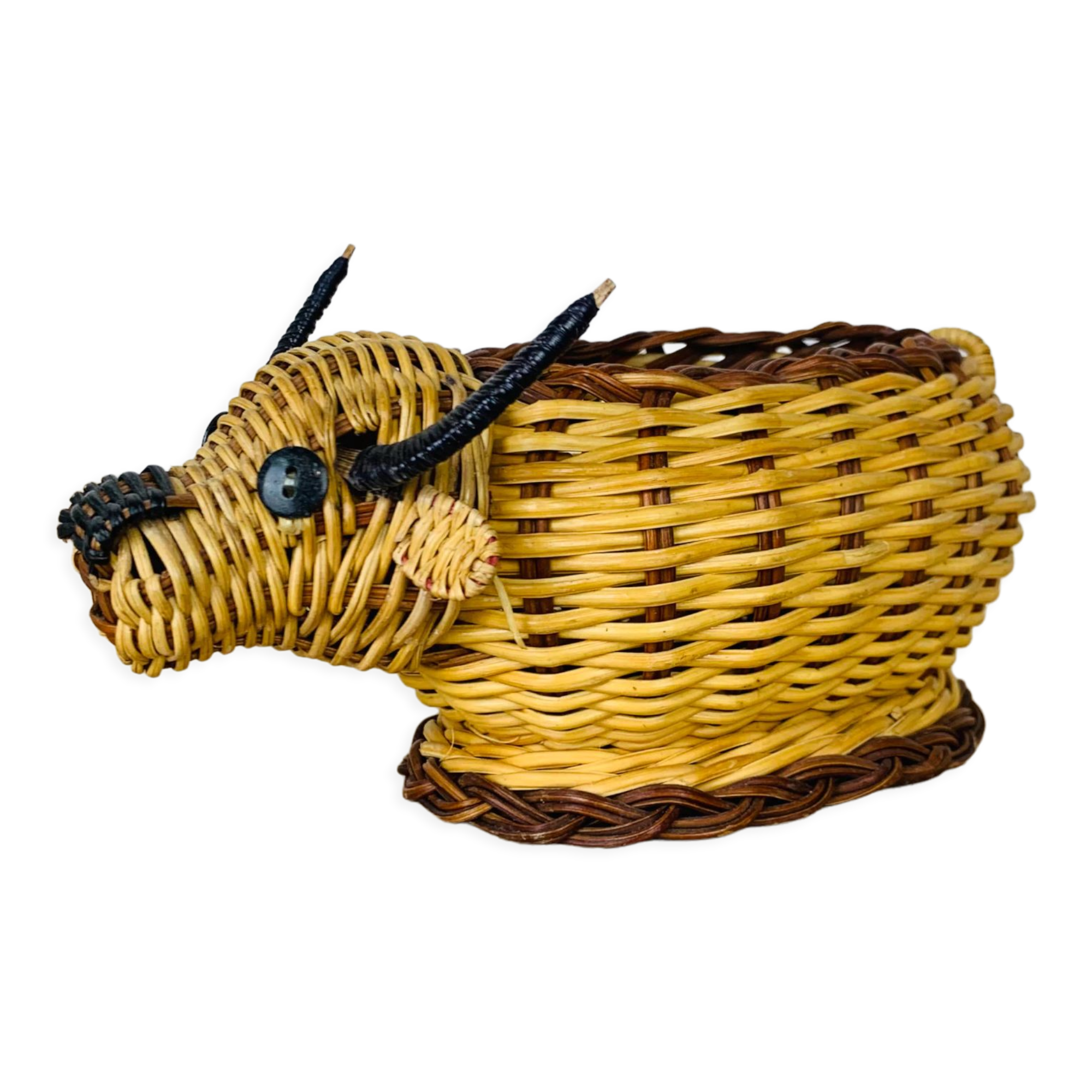 Wicker basket artisanal bull