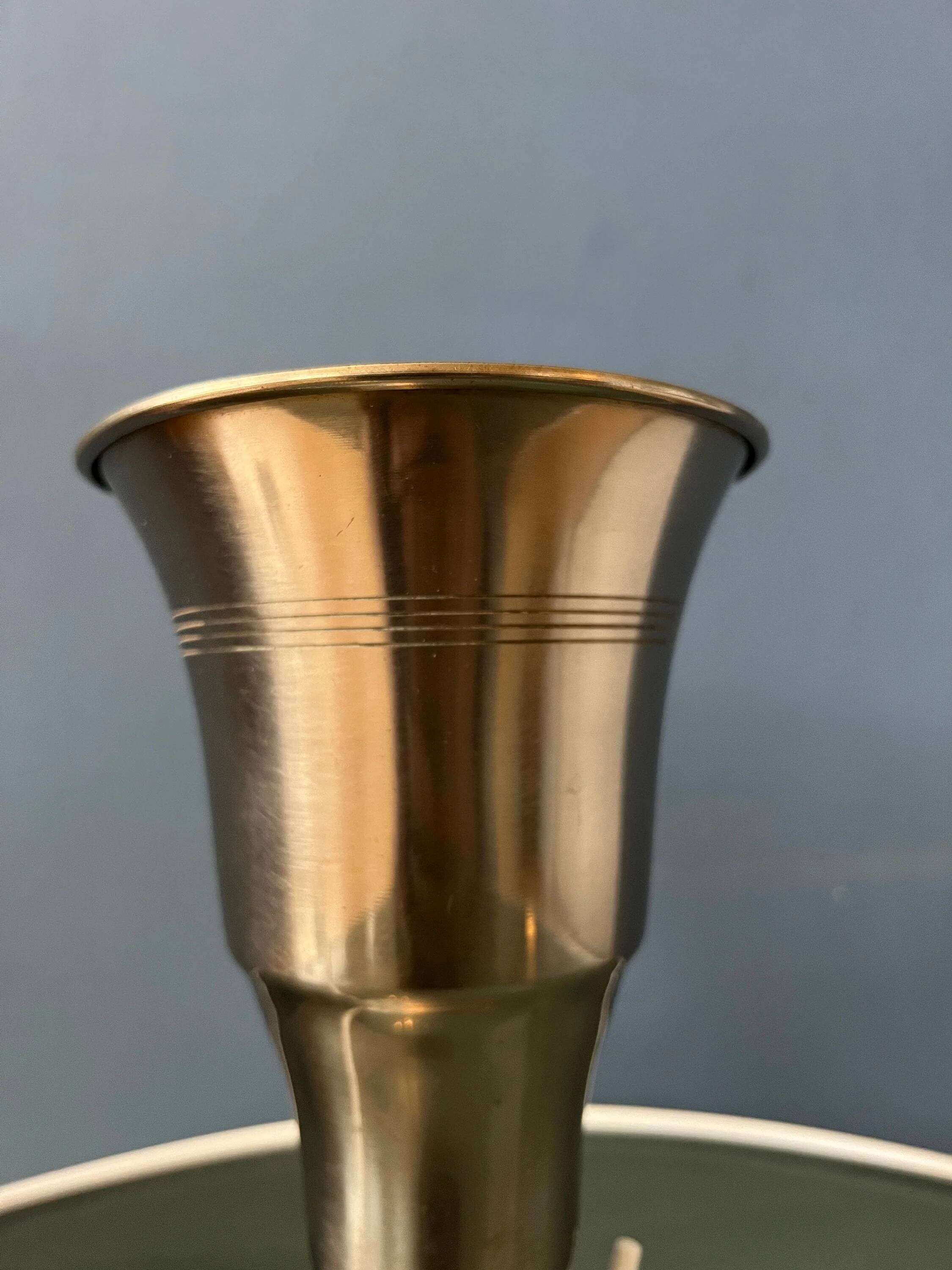 Table uplighter lamp "Cup" in metal, silver colour