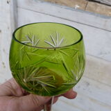 Ancien verre en cristal Saint Louis Roemer taillé vert Absinthe