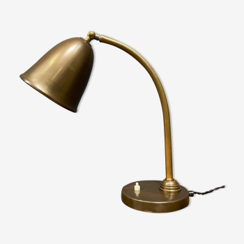 Old brass Dutch Daalderop desk lamp from the 1930s.