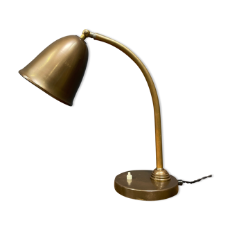 Old brass Dutch Daalderop desk lamp from the 1930s.