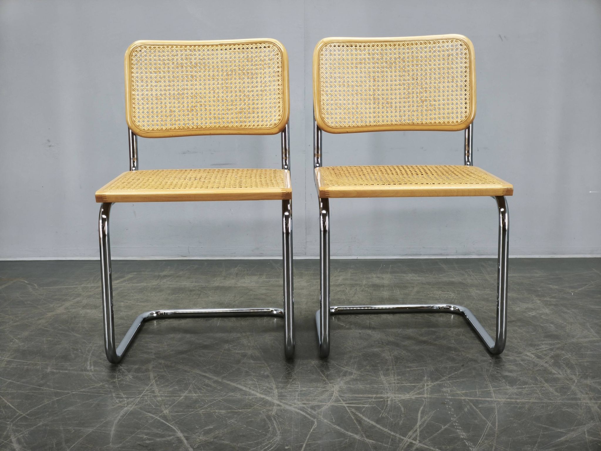 Pair of Italian Cesca Cantilever Chairs after Marcel Breuer, 1970s
