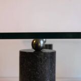 1980s marble and glass coffee table