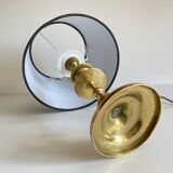 Old solid brass candle holder lamp