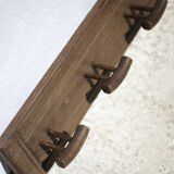 Wall-mounted wooden coat rack, vintage wall-mounted coat rack, curved wood