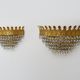 Pair of vintage wall lamps double lights with glass and brass grapevines. Year 70 80