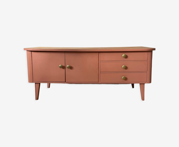 Ochre & raw wood sideboard