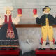 Pair of vintage wooden candlesticks