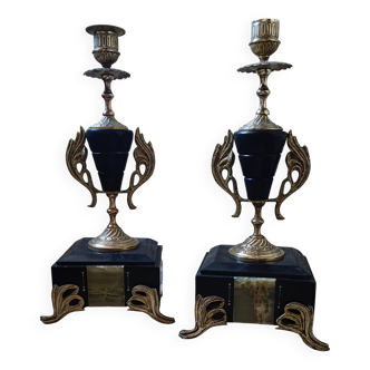 Pair of Napoleon III candlesticks